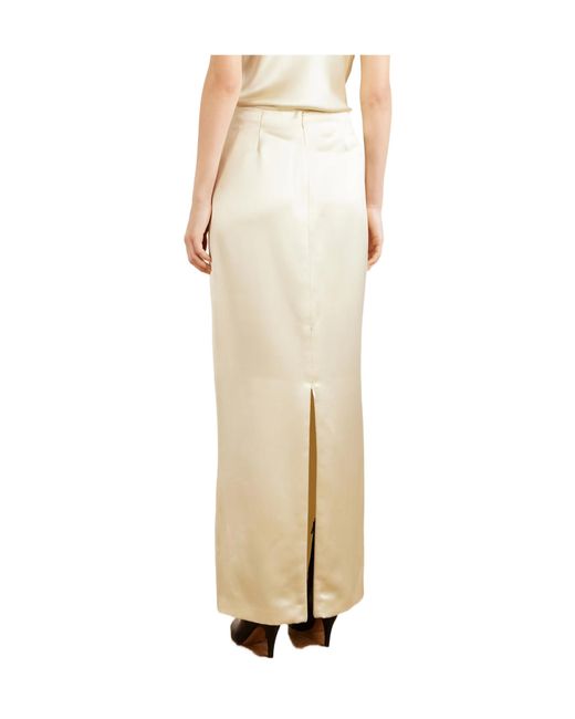 The Row White Bartelle Silk-Satin Maxi Skirt