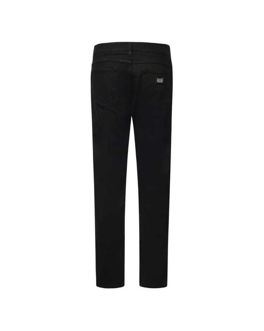 Dolce & Gabbana Black Casual Trousers With Belt Loops for men