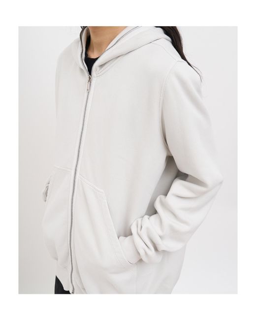 Rick Owens White Felpa Jumbo Gimp Hoodie for men