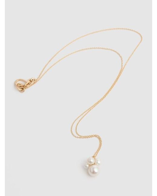 Sophie Bille Brahe Metallic Bisou Pearl Pendant Necklace