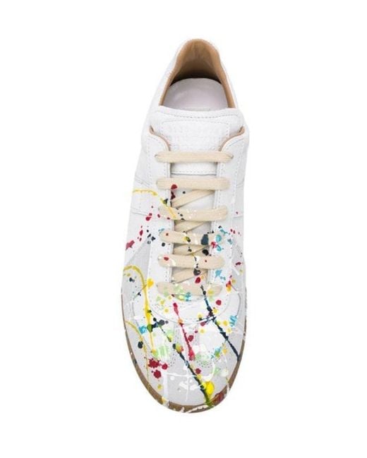 Maison Margiela White Paint Replica Sneakers for men