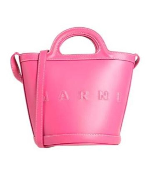 Marni Pink Small Monochromatic Bucket Bag