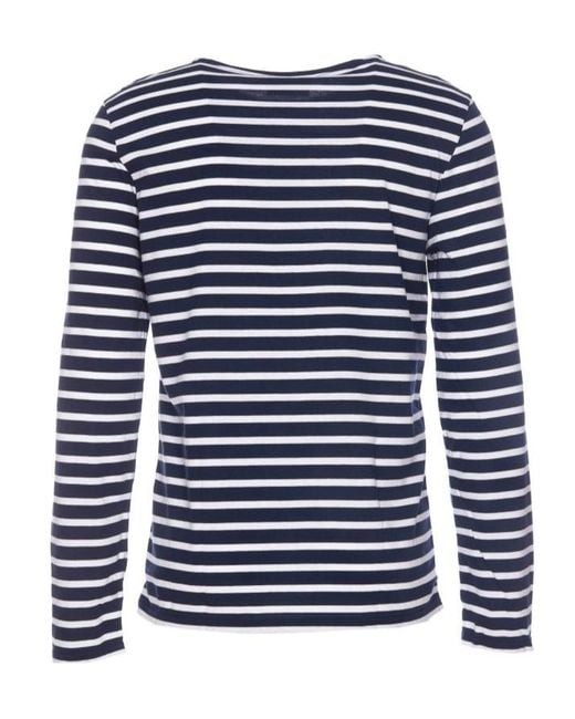 Saint James Blue Striped Crewneck T-Shirt