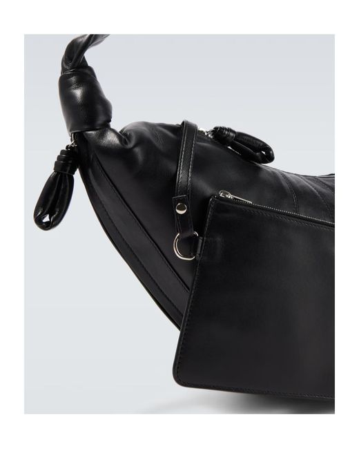 Lemaire Black Croissant Large Shoulder Bag for men