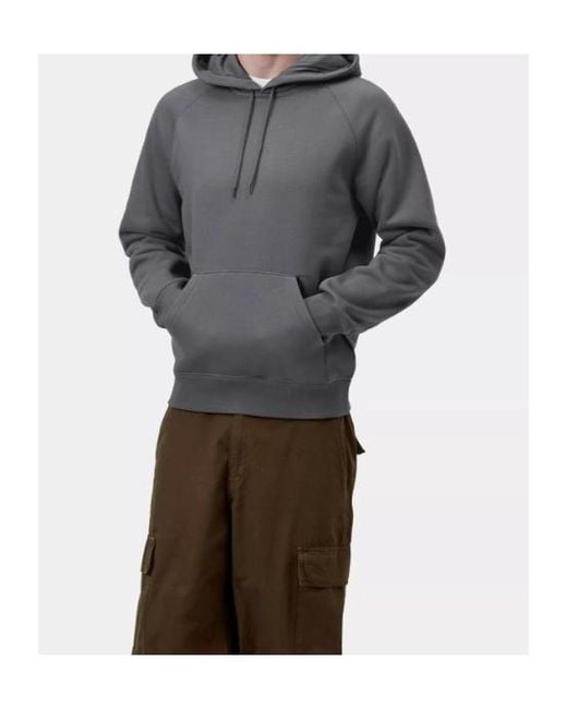 Carhartt Gray Hooded Chase Sweatshirt for men