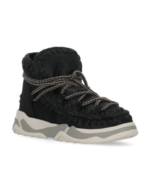 Mou Black Trainer Scoubidoo Lace Boots