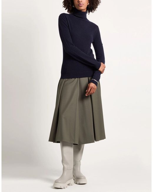 Balenciaga Blue Solid Color High-Neck Knit Sweater