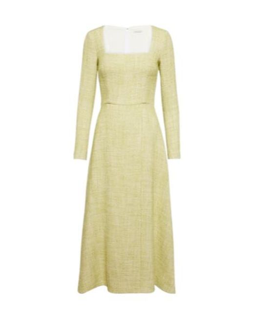 Emilia Wickstead Yellow Fara Cotton-Blend Tweed Midi Dress