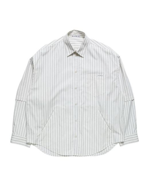 Acne White Double Sleeve Button-Up Shirt for men