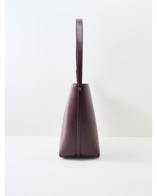 Anine Bing Red Elly Bucket Bag Grained Leather