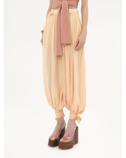 Chloé Natural Chloé Fluid Pleated Pants