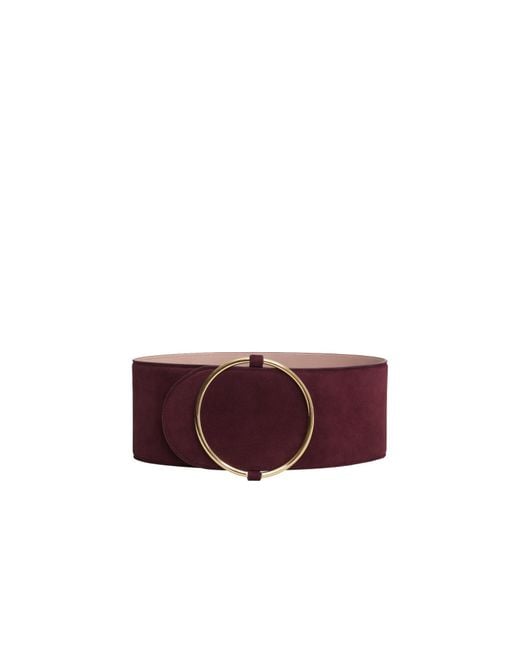 Alaïa Purple Ring-Buckle Suede Belt