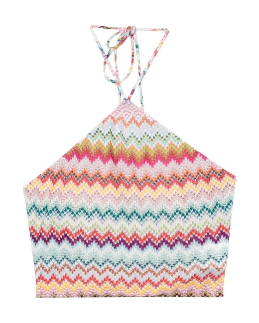 Missoni Pink Zig-Zag Self-Tie Top