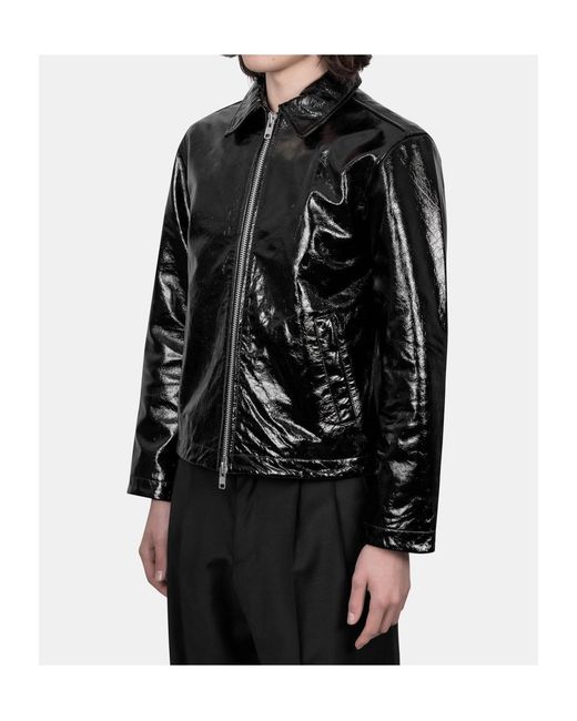 sunflower Black Lapel Leather Jacket for men