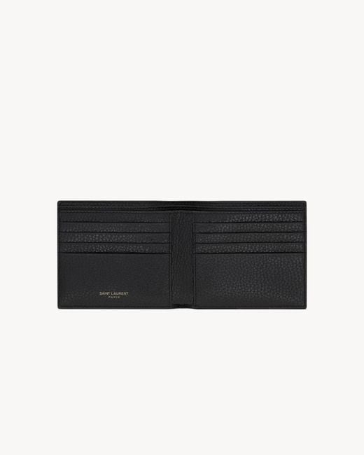 Saint Laurent Black Tiny Cassandre East/West Wallet for men