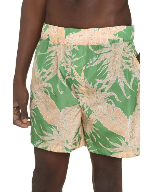 Valentino Green Pineapple Print Swim Shorts for men