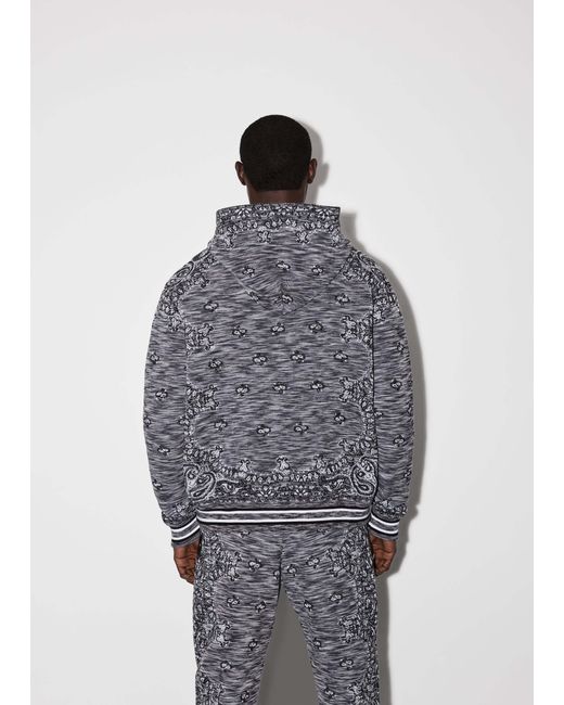 Amiri Gray Logo-Patch Pullover Hoodie for men