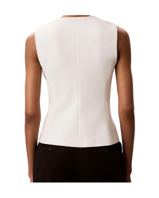 Calvin Klein White Button-Up Waistcoat