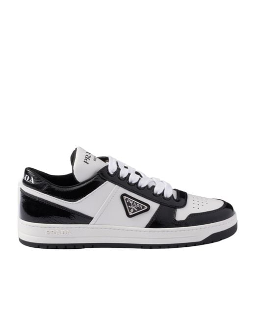 Prada Black Downtown Logo Plaque Sneakers