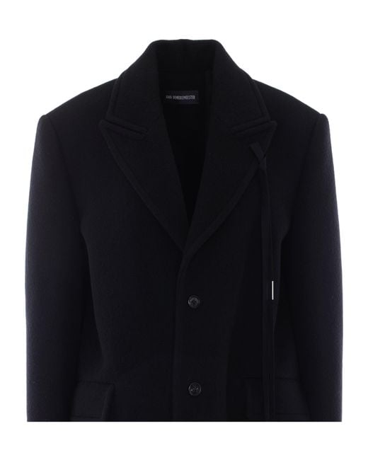 Ann Demeulemeester Black Aldina Strap-Detailed Long Coat