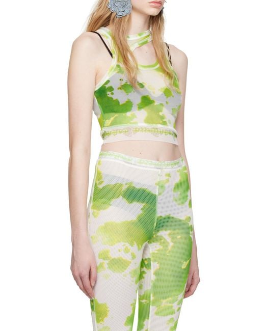 OTTOLINGER Green Round-Collar Hollow Vest