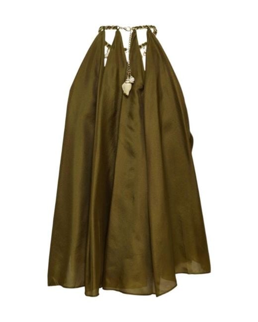 Zimmermann Green Mahon Chain-Neck Top
