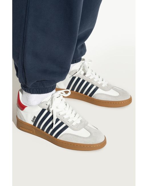 DSquared² White Low-Top Lace-Up Sneakers
