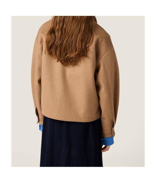 Miu Miu Brown Bonded Camel Hair Blouson Jacket
