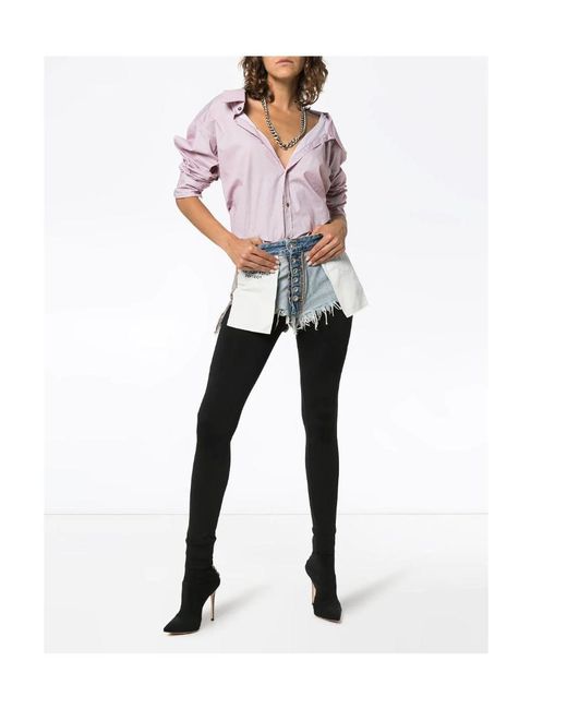 Unravel Project Black Reverse Short Cotton Leggings