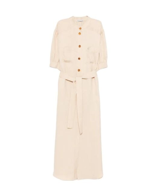 Blazé Milano Natural Donzi Berber Belted Midi Dress