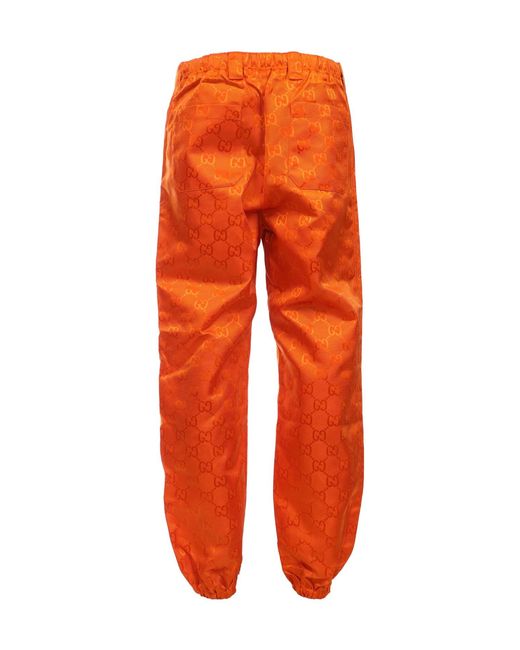 Gucci Orange Solid-Color Trousers for men