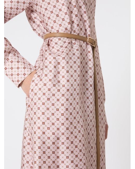 Max Mara Pink Studio Mister Long-Sleeved Belted Dress