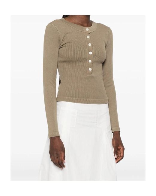 Citizens of Humanity Green Ribbed-Knit Top