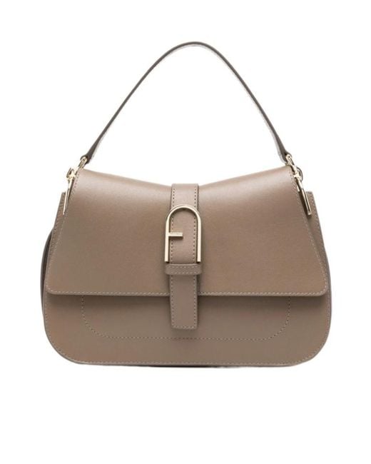 Furla Natural Buckle-Detail Shoulder Bag