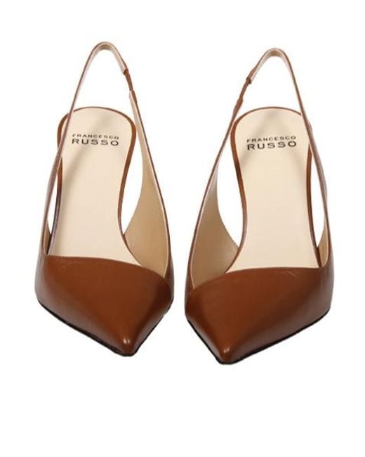 Francesco Russo Brown Pointed-Toe High-Heeled Sandals