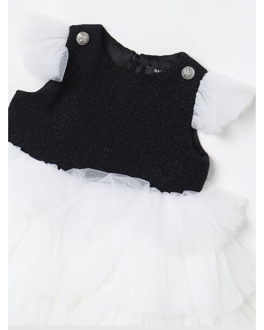 Balmain White Ruffled Dress Set