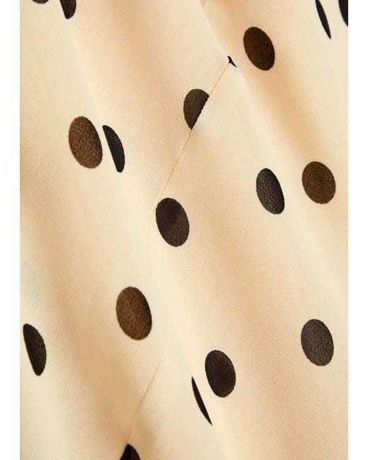 Reformation White Esra Polka Dot Chiffon Midi Dress