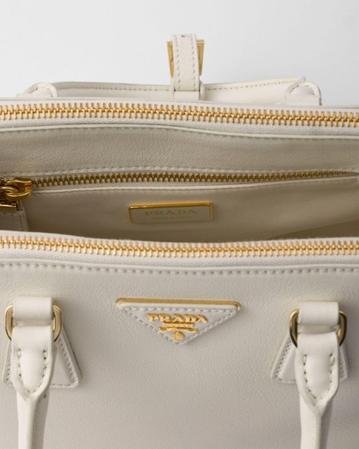 Prada White Galleria Small Leather Bag