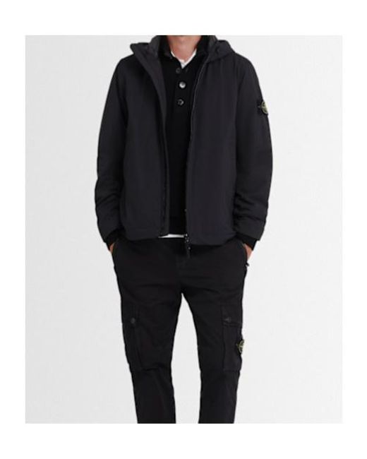 Stone Island Black Long-Sleeved Casual Jacket for men