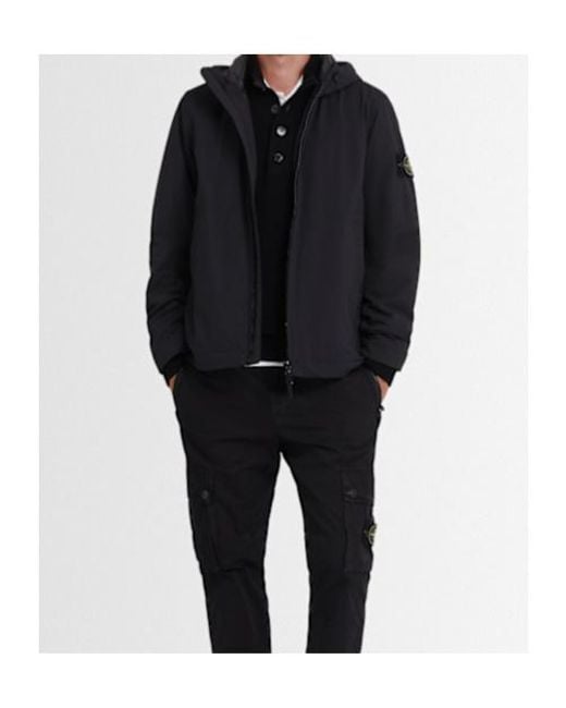 Stone Island Black Long-Sleeved Casual Jacket for men