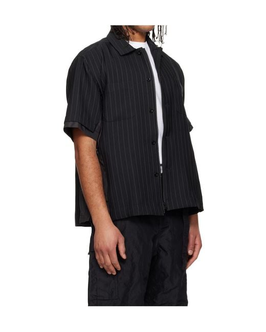 Sacai Black Striped Shirt for men
