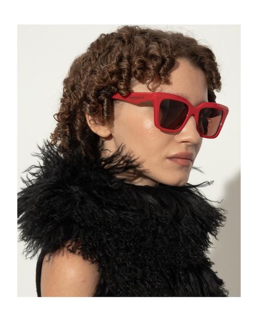 McQueen Pink Eyewear Square Frame Sunglasses
