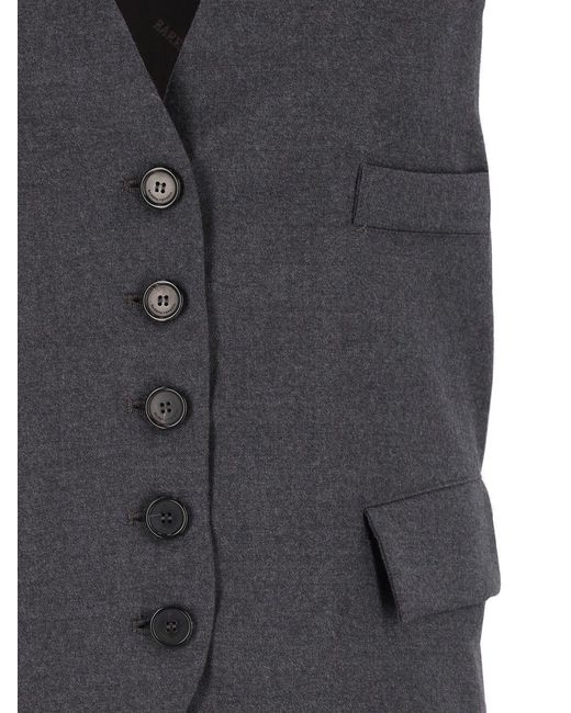 Barena Black Button-Front Vest