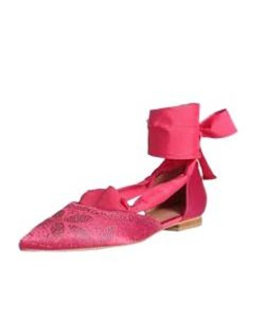 MAX&Co. Pink Water Drill Pointed Toe Flat Shoes