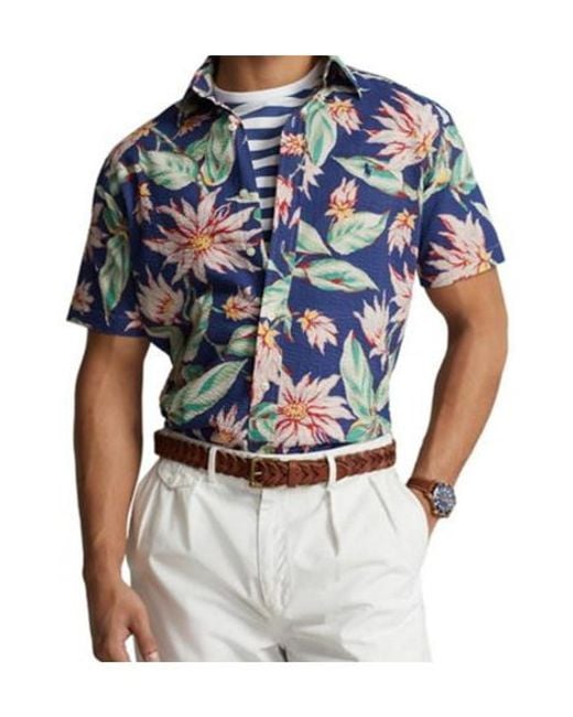 Polo Ralph Lauren Blue Short-Sleeved Shirt for men