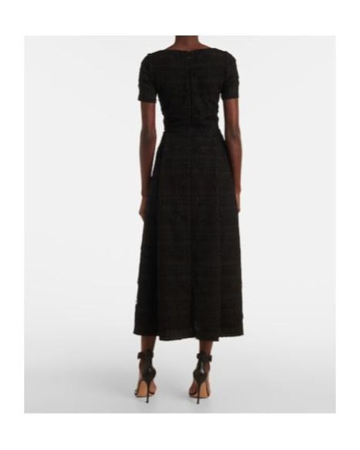 Elie Saab Black Macramé Midi Dress
