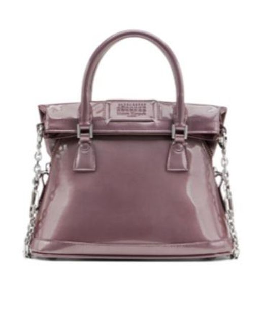 Maison Margiela Purple Logo Patch Mini 5Ac Tote Bag