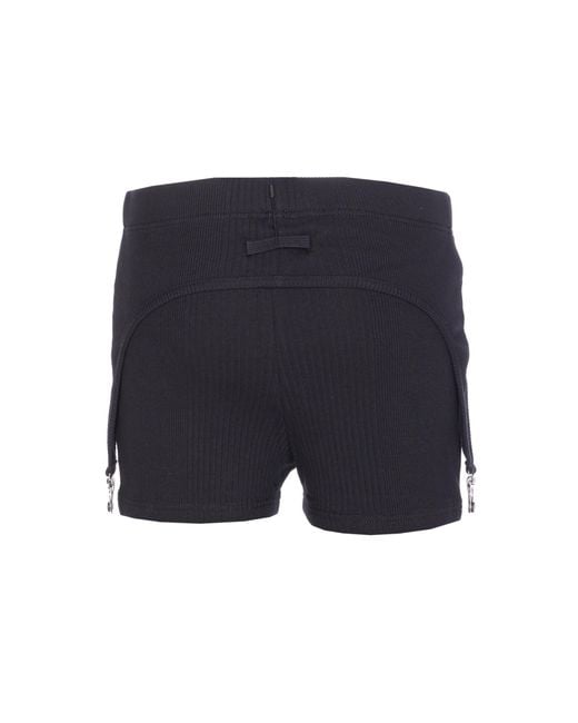Jean Paul Gaultier Blue Ribbed-Garter Shorts