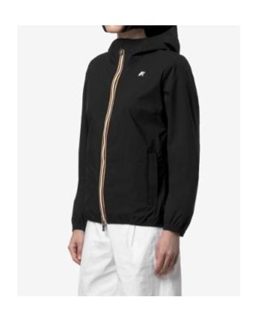 K-Way Black Zip-Up Hooded Jacket