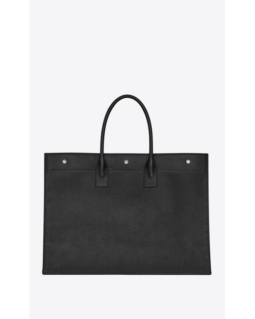 Saint Laurent Black Rive Gauche Large Tote Bag for men